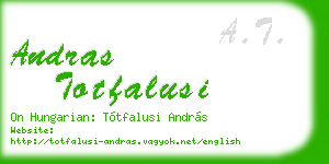 andras totfalusi business card